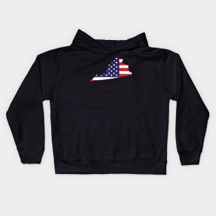 Virginia State Shaped Flag Background Kids Hoodie